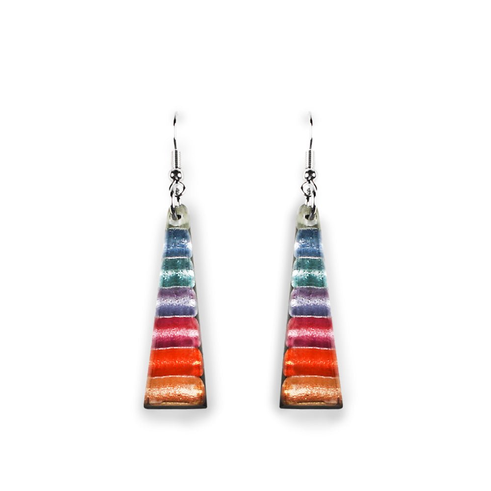 Pastels Triangle Stripes Fish Hook Earrings | The Jewellery Stop