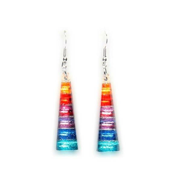 Rainbow Triangle Stripes Fish Hook Earrings | The Jewellery Stop