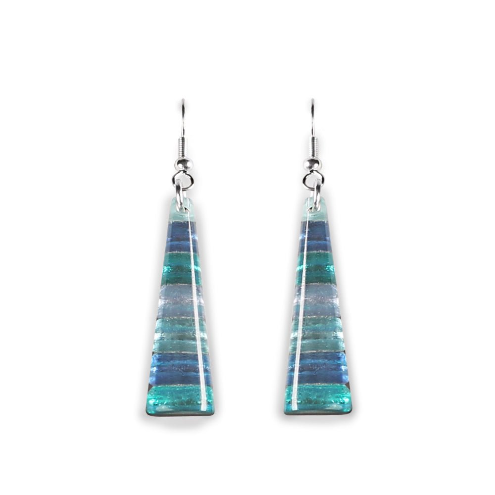 Riviera Triangle Stripes Fish Hook Earrings | The Jewellery Stop