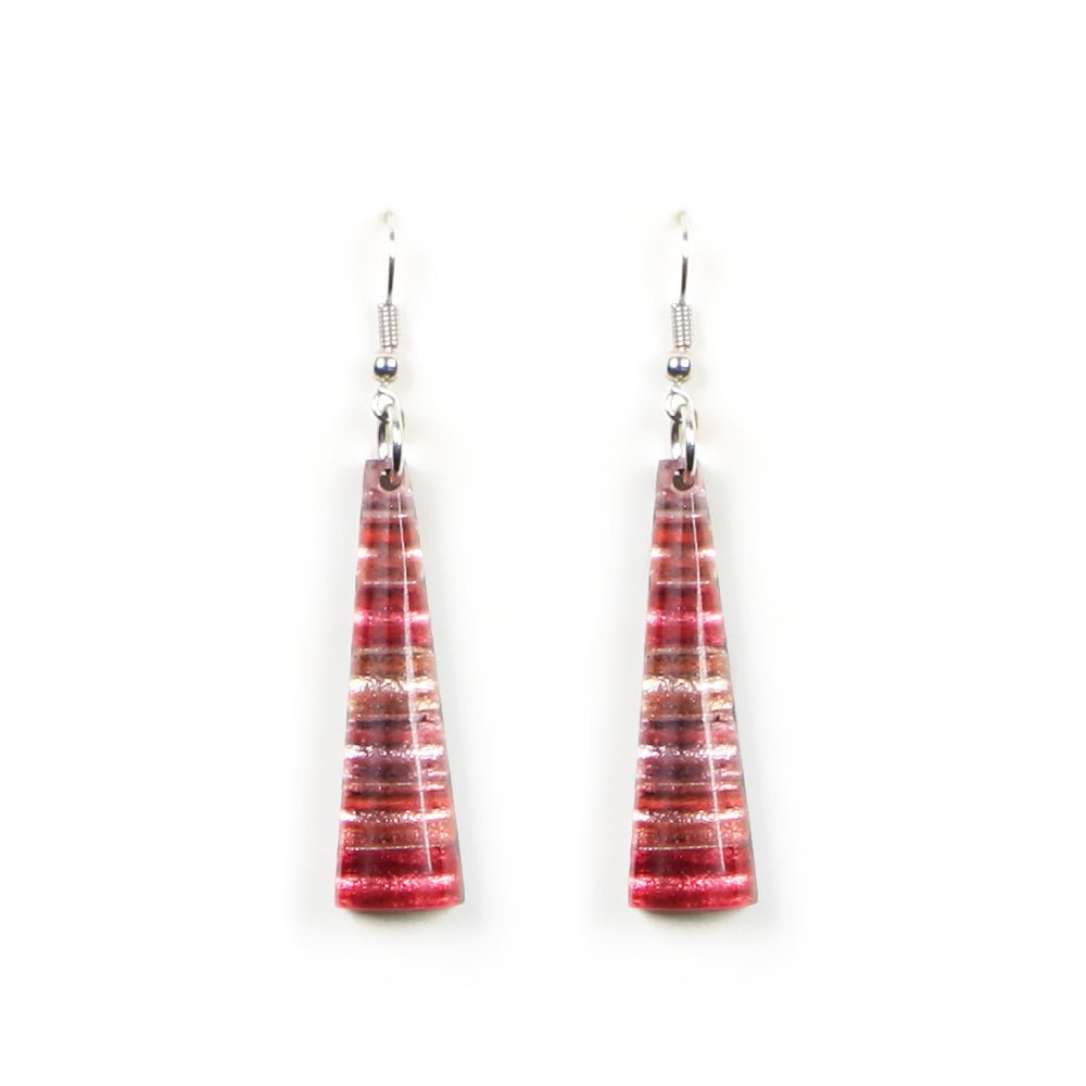 Rose Triangle Stripes Fish Hook Earrings | The Jewellery Stop