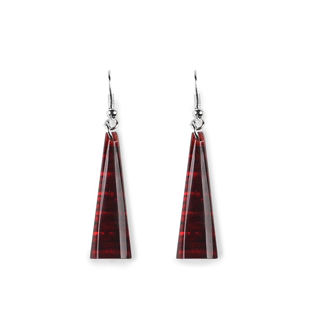 Scarlet Triangle Stripes Fish Hook Earrings | The Jewellery Stop