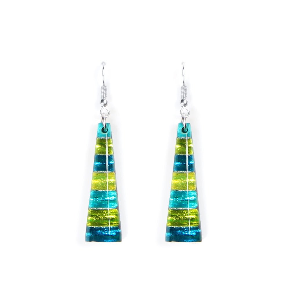 Seaweed Triangle Stripes Fish Hook Earrings | The Jewellery Stop