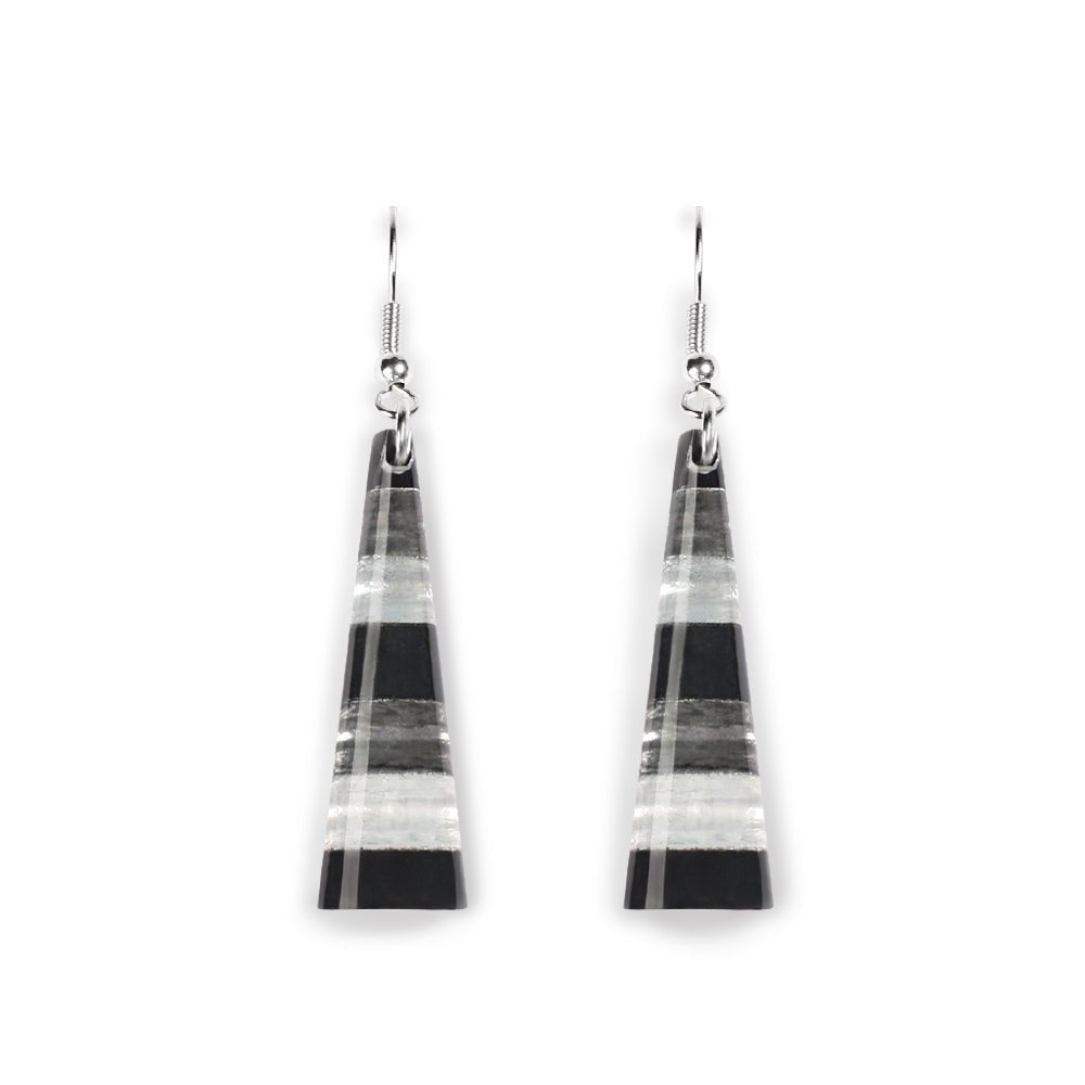 Silhouette Triangle Stripes Fish Hook Earrings | The Jewellery Stop