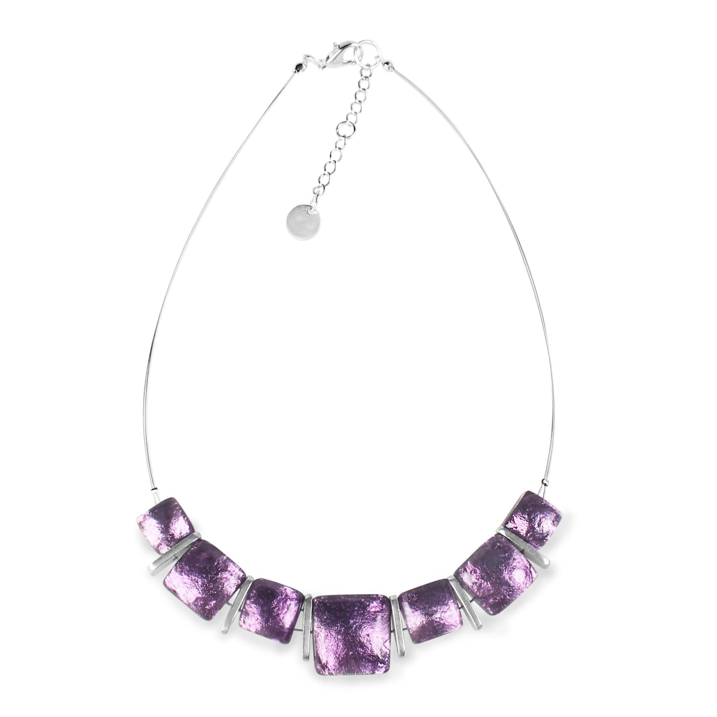 Aubergine Antique Square Necklace | The Jewellery Stop