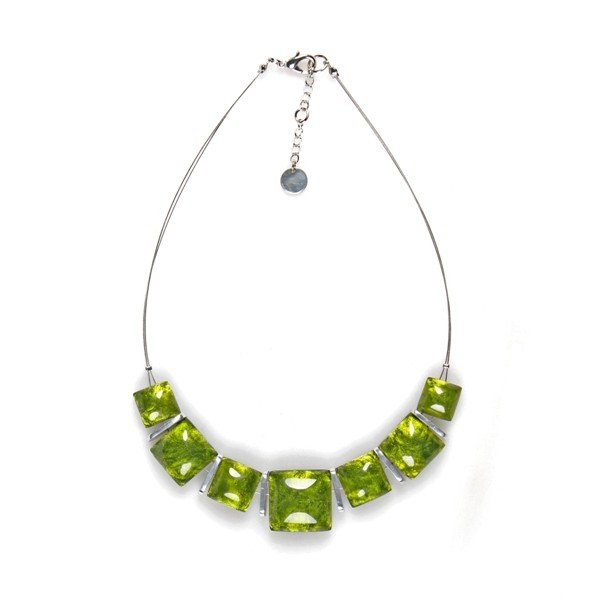 Green Antique Square Necklace | The Jewellery Stop