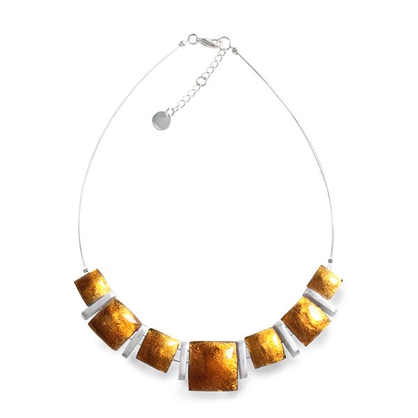 Mustard Antique Square Necklace | The Jewellery Stop