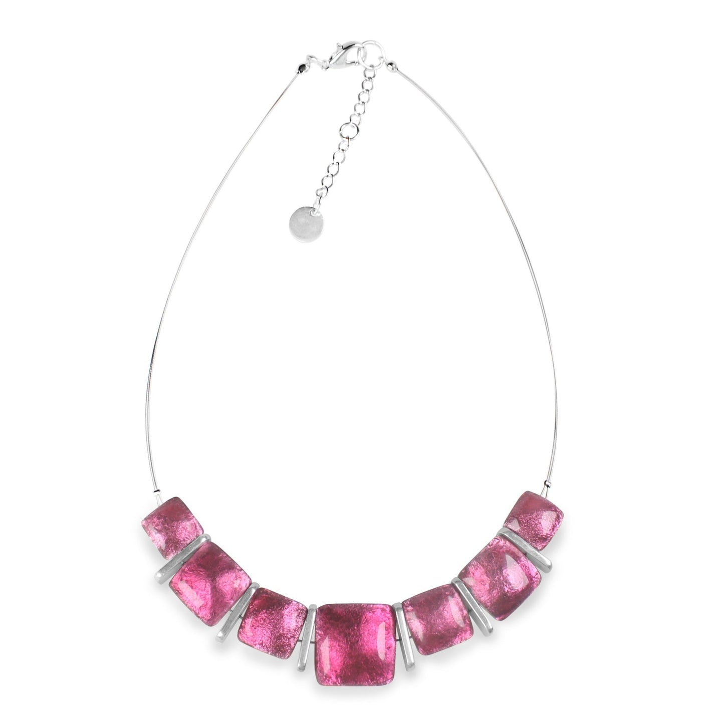 Raspberry Antique Square Necklace | The Jewellery Stop
