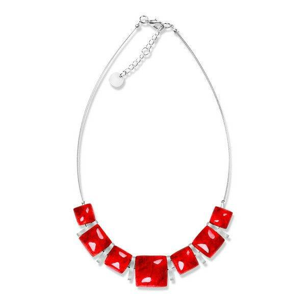 Red Antique Square Necklace | The Jewellery Stop