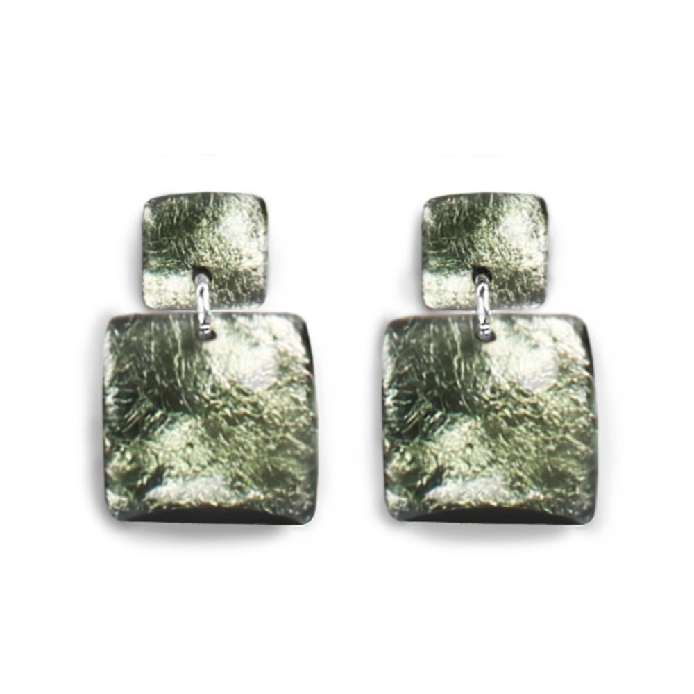 Pear Antique Square Dangle Stud Earrings | The Jewellery Stop