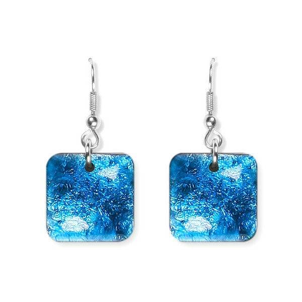 Navy Antique Square Fish Hook Earrings | The Jewellery Stop