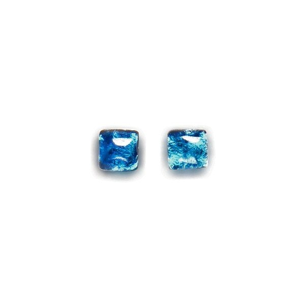 Blue Antique Square Stud Earrings | The Jewellery Stop