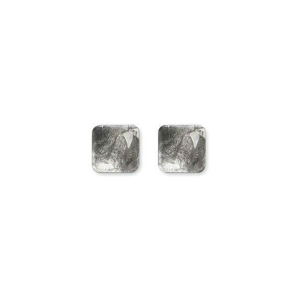 Grey Antique Square Stud Earrings | The Jewellery Stop
