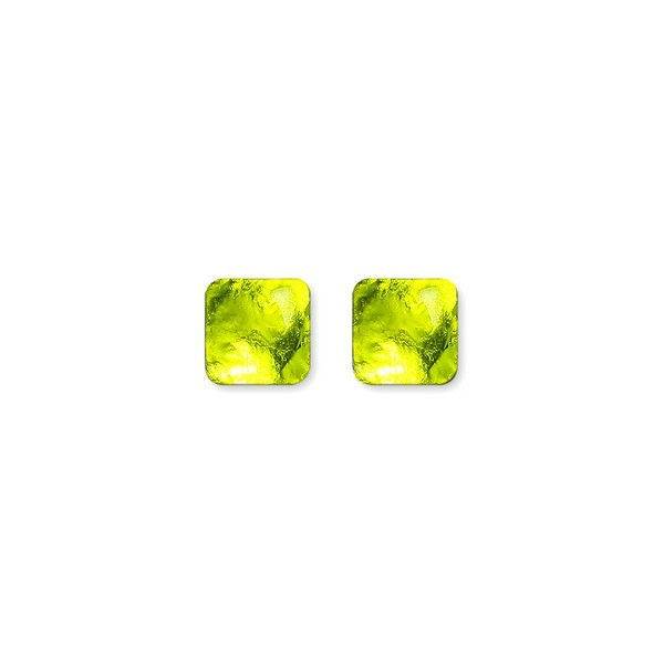 Lime Antique Square Stud Earrings | The Jewellery Stop