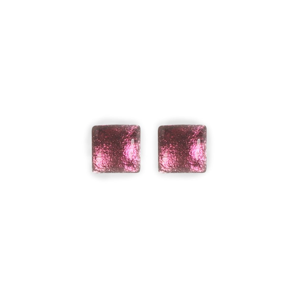 Raspberry Antique Square Stud Earrings | The Jewellery Stop