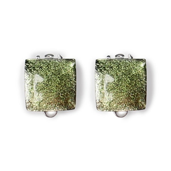 Moss Antique Square Clip Earrings | The Jewellery Stop