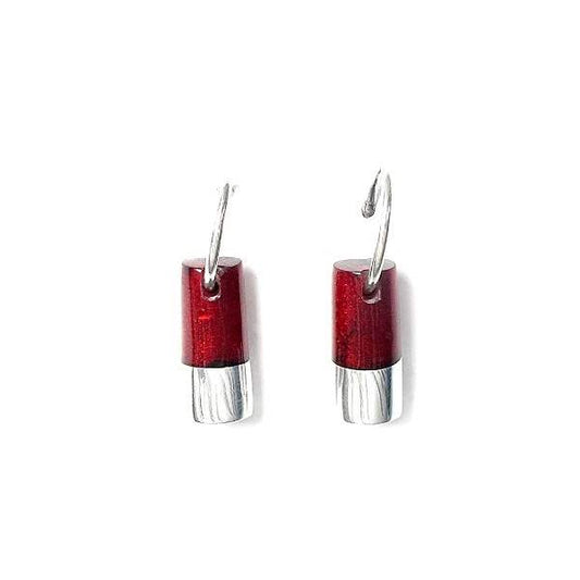 Red Bamboo Creole Earrings | The Jewellery Stop