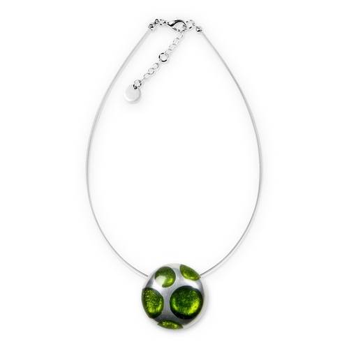 Green Domed Circle Polka dot Pendant | The Jewellery Stop