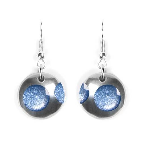 Ice Domed Circle Polka dot Fish Hook Earrings | The Jewellery Stop