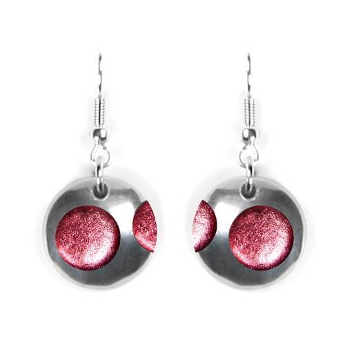 Rose Domed Circle Polka dot Fish Hook Earrings | The Jewellery Stop