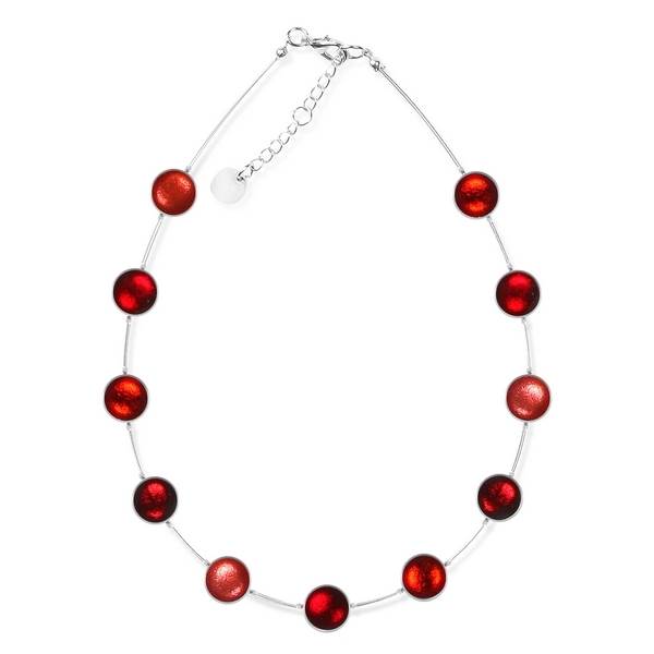 Burgundy Metal Buttons Necklace | The Jewellery Stop