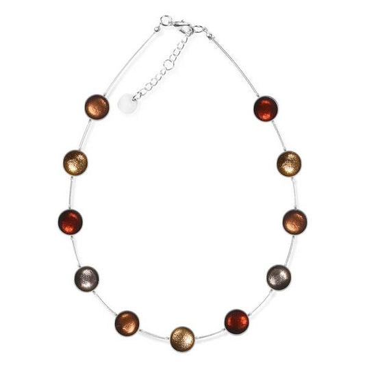 Caramel Metal Buttons Necklace