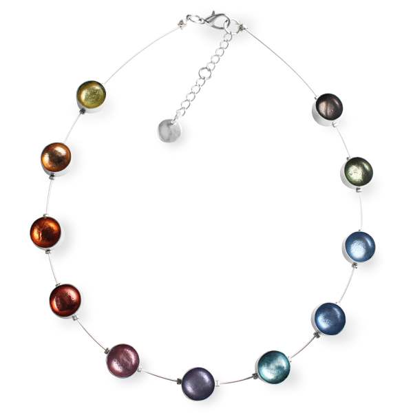 Pastels Metal Buttons Necklace | The Jewellery Stop