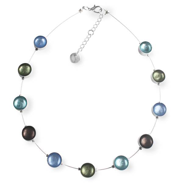 Pear Metal Buttons Necklace | The Jewellery Stop