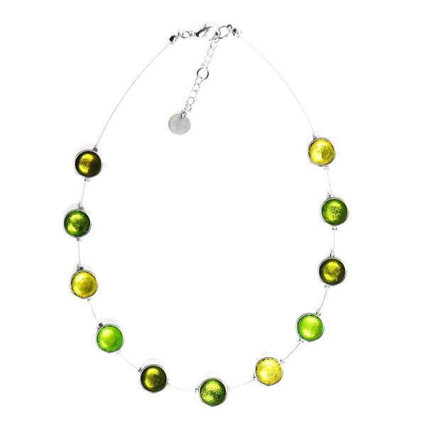 Peridot Metal Buttons Necklace | The Jewellery Stop