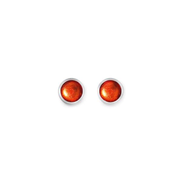 Orange Metal Buttons Small Stud Earrings | The Jewellery Stop