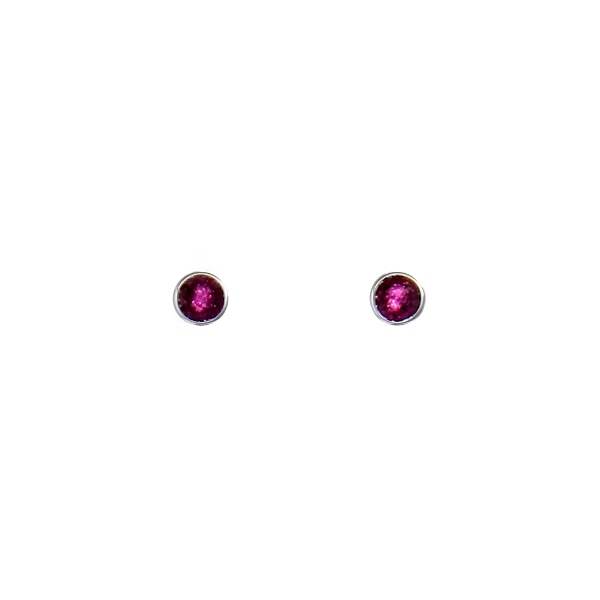 Violet Metal Buttons Small Stud Earrings | The Jewellery Stop