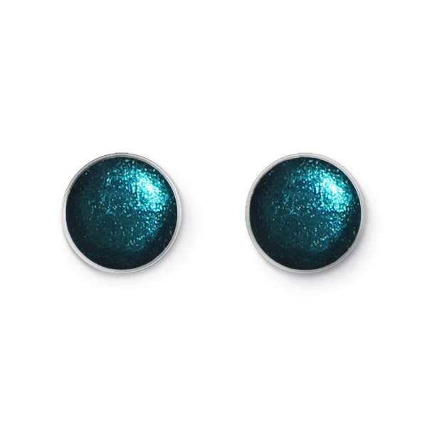 Jade Metal Buttons Large Stud Earrings | The Jewellery Stop