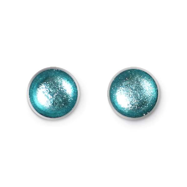 Ocean Mist Metal Buttons Large Stud Earrings | The Jewellery Stop