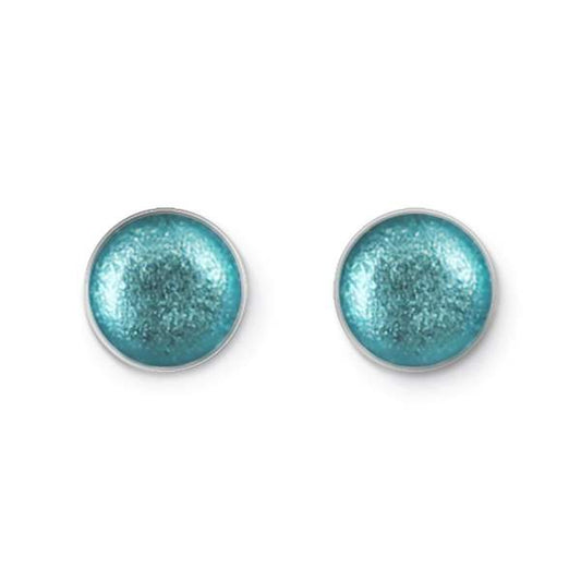 Riviera Metal Buttons Large Stud Earrings | The Jewellery Stop