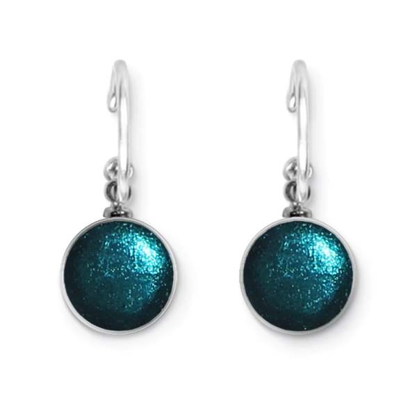 Jade Metal Buttons Creole Earrings | The Jewellery Stop