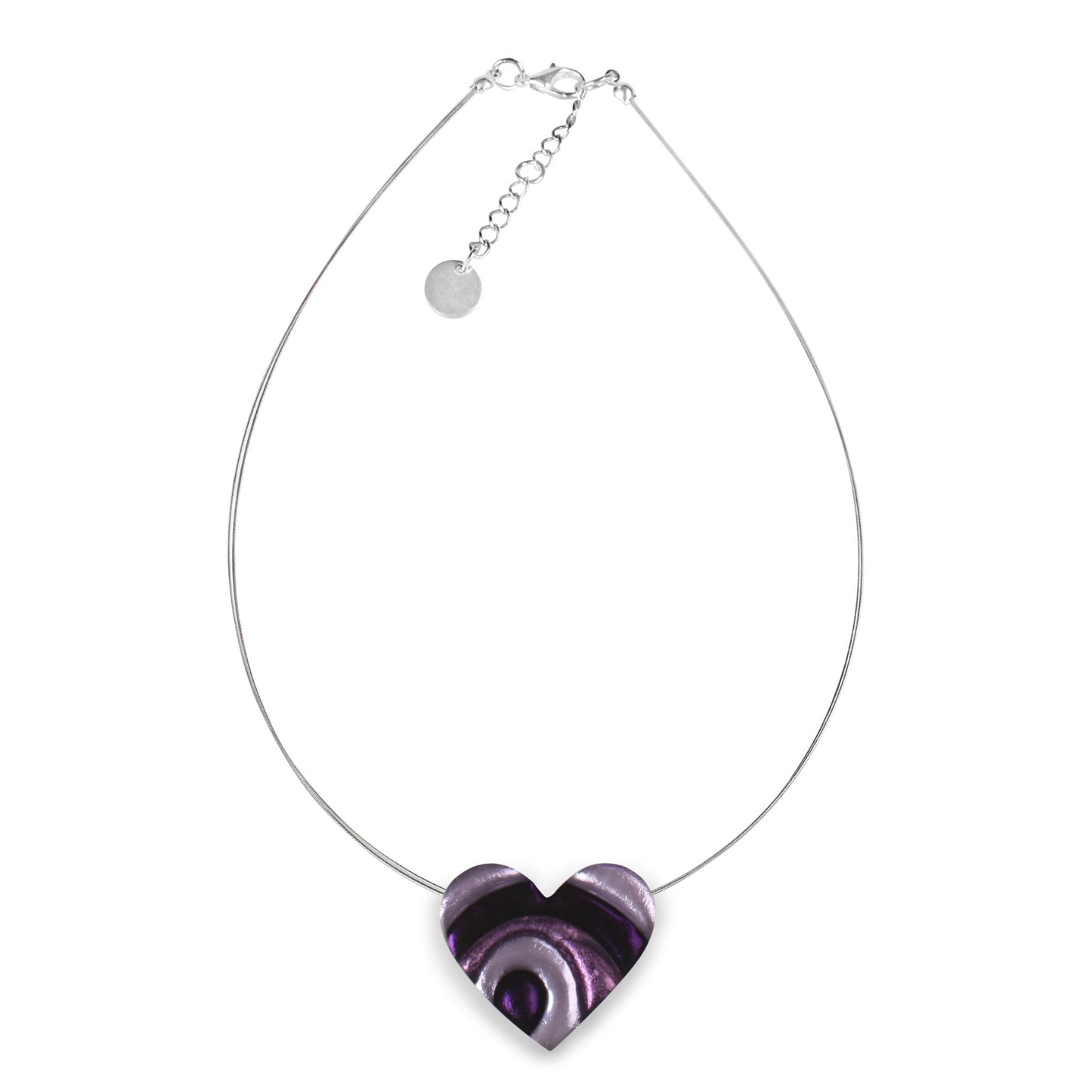 Aubergine Heart Swirl pendant | The Jewellery Stop