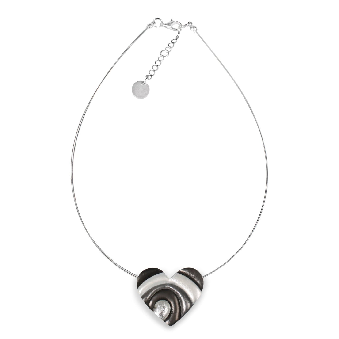 Black Heart Swirl pendant | The Jewellery Stop