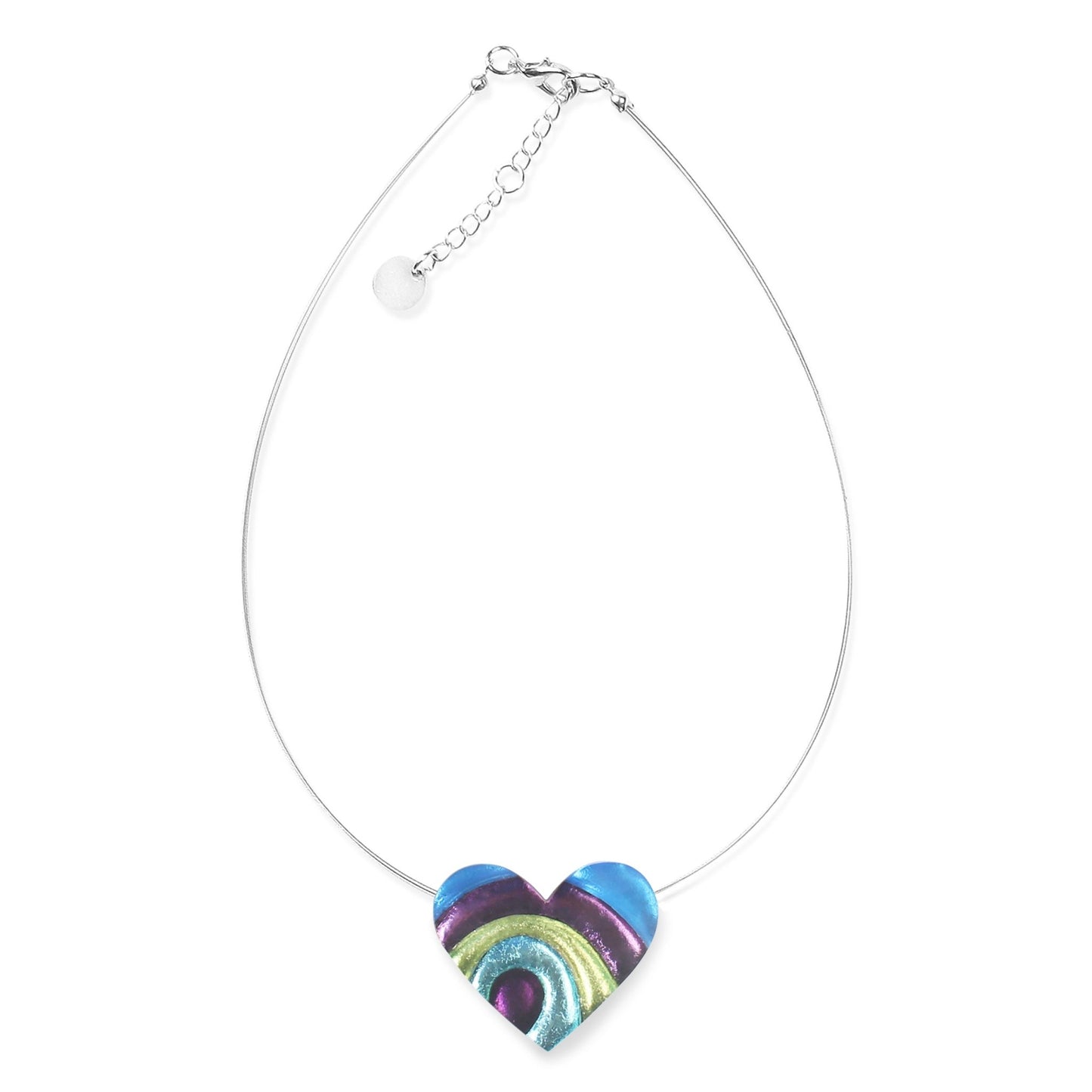 Kingfisher Heart Swirl pendant | The Jewellery Stop