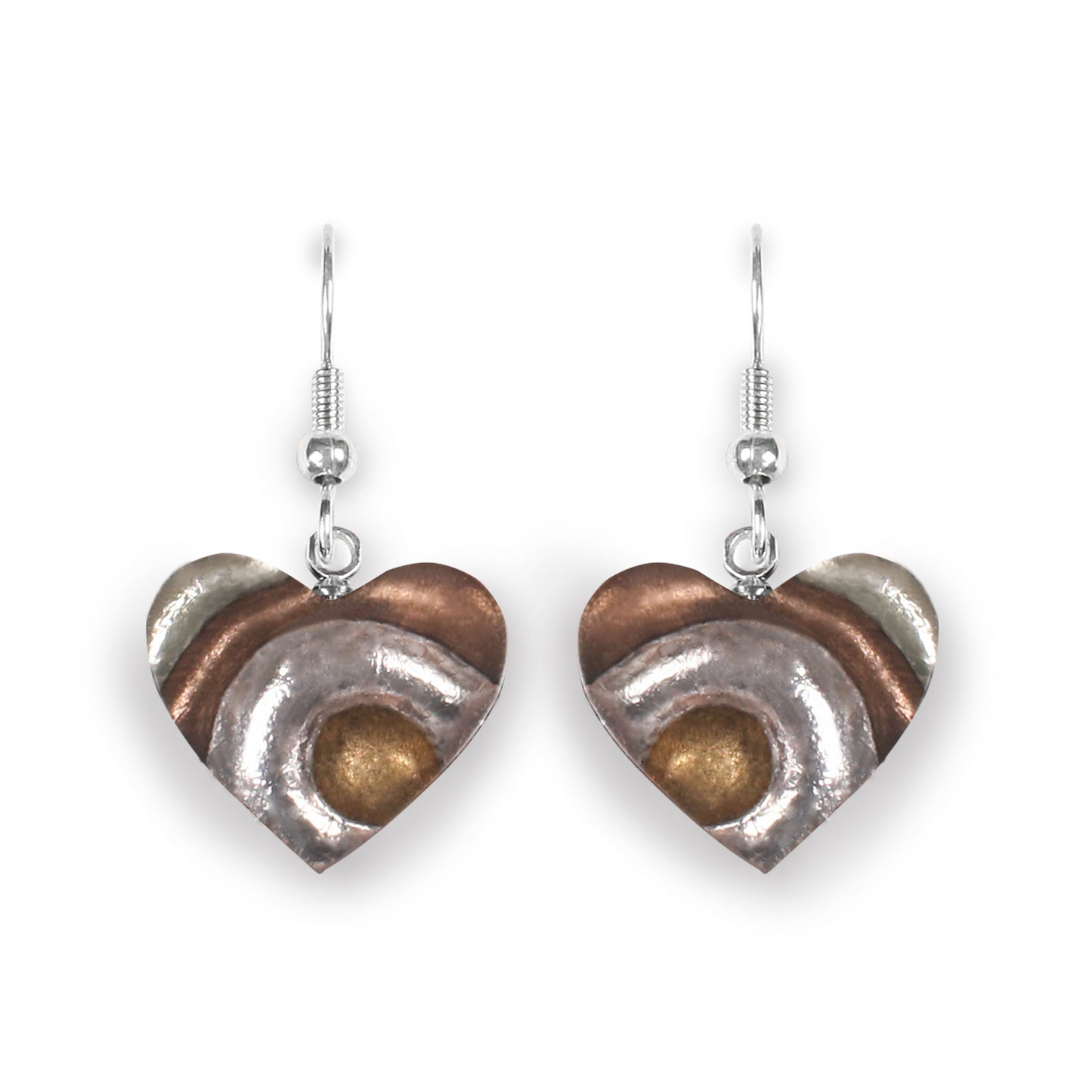 Mink Heart Swirl Fish Hook Earrings | The Jewellery Stop
