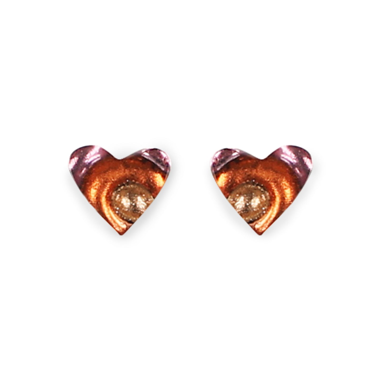 Apricot Heart Swirl Stud Earrings | The Jewellery Stop