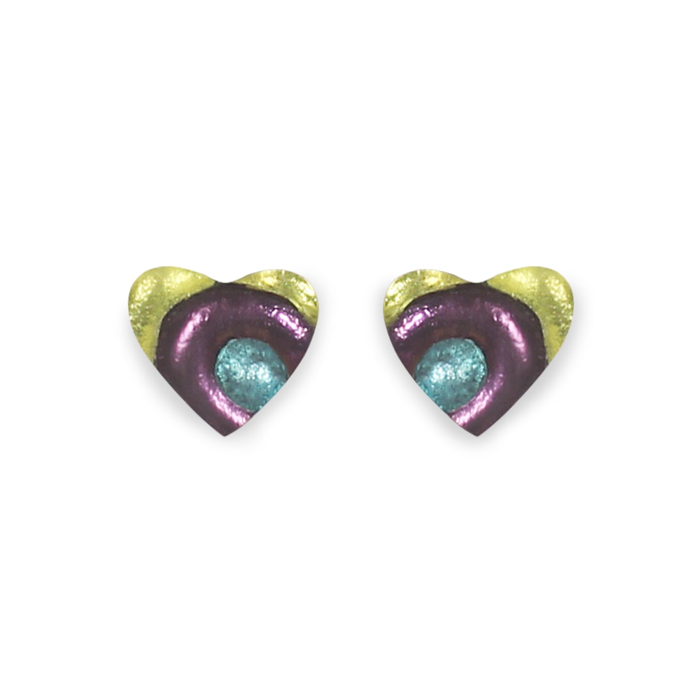 Kingfisher Heart Swirl Stud Earrings | The Jewellery Stop