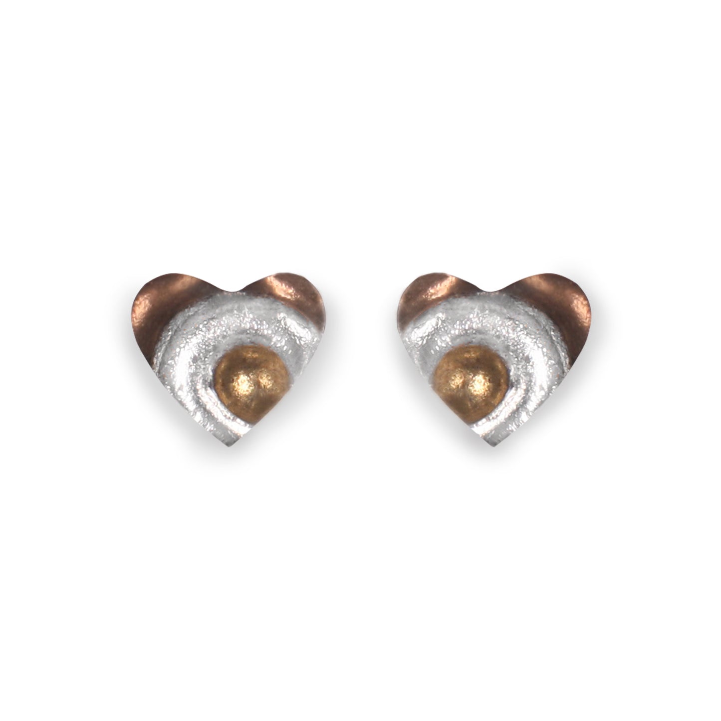 Mink Heart Swirl Stud Earrings | The Jewellery Stop