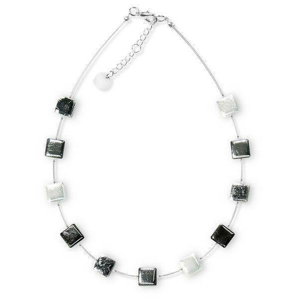 Black Square Buttons Necklace | The Jewellery Stop