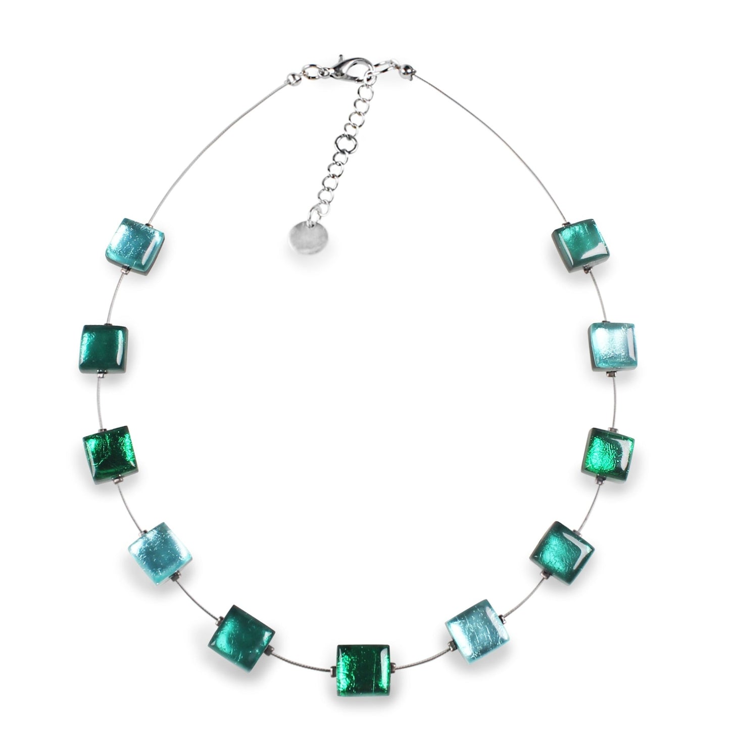 Emerald Square Buttons Necklace | The Jewellery Stop