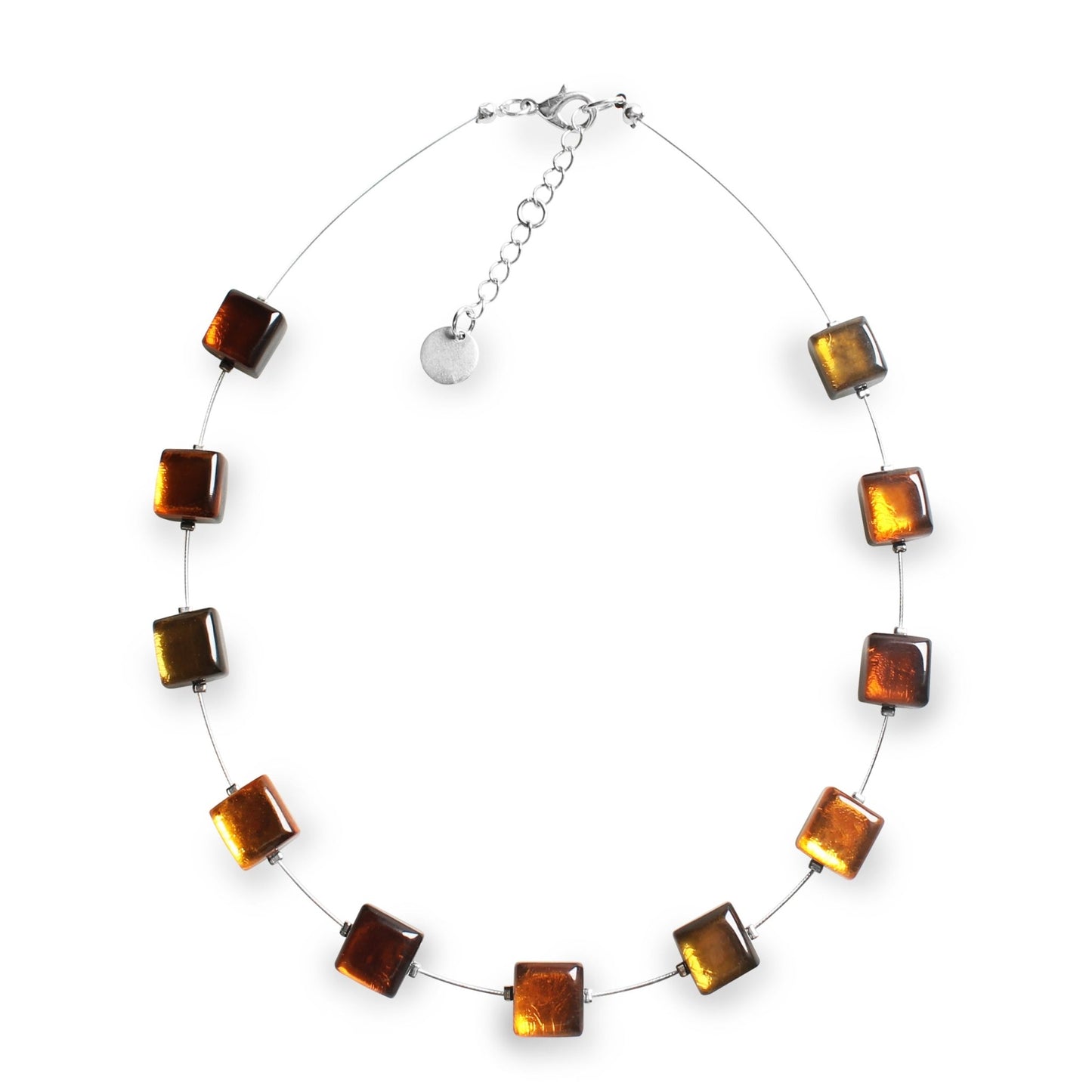Mustard Square Buttons Necklace | The Jewellery Stop