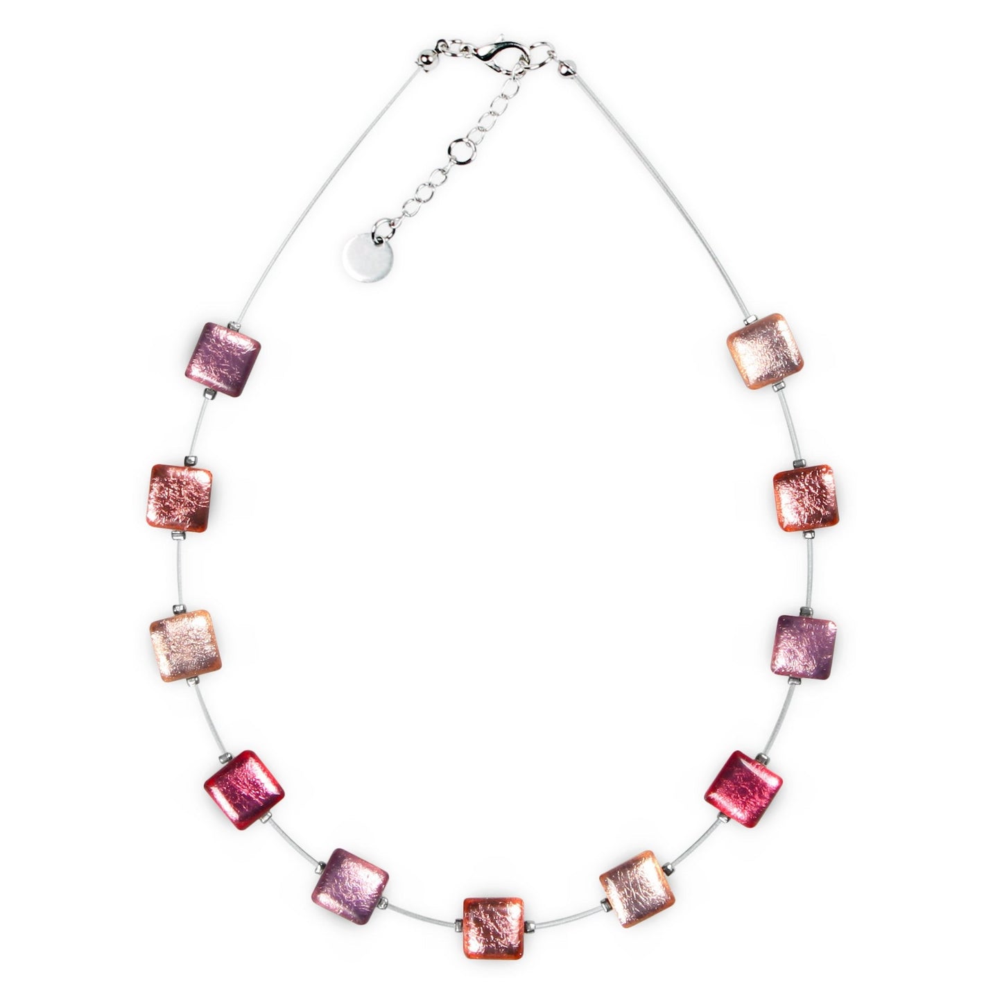 Rose Square Buttons Necklace | The Jewellery Stop