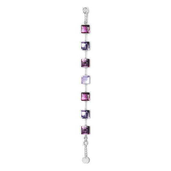 Purple Square Buttons Bracelet | The Jewellery Stop