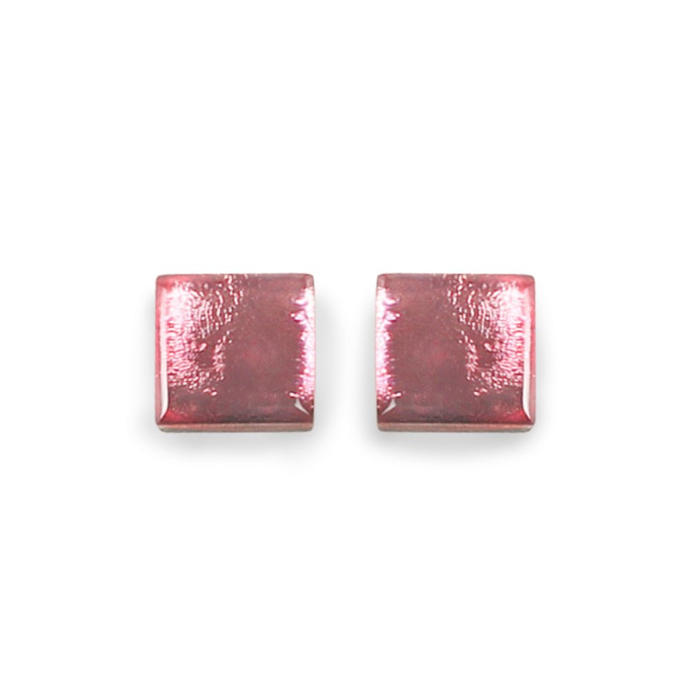 Blush Square Buttons Stud Earrings | The Jewellery Stop