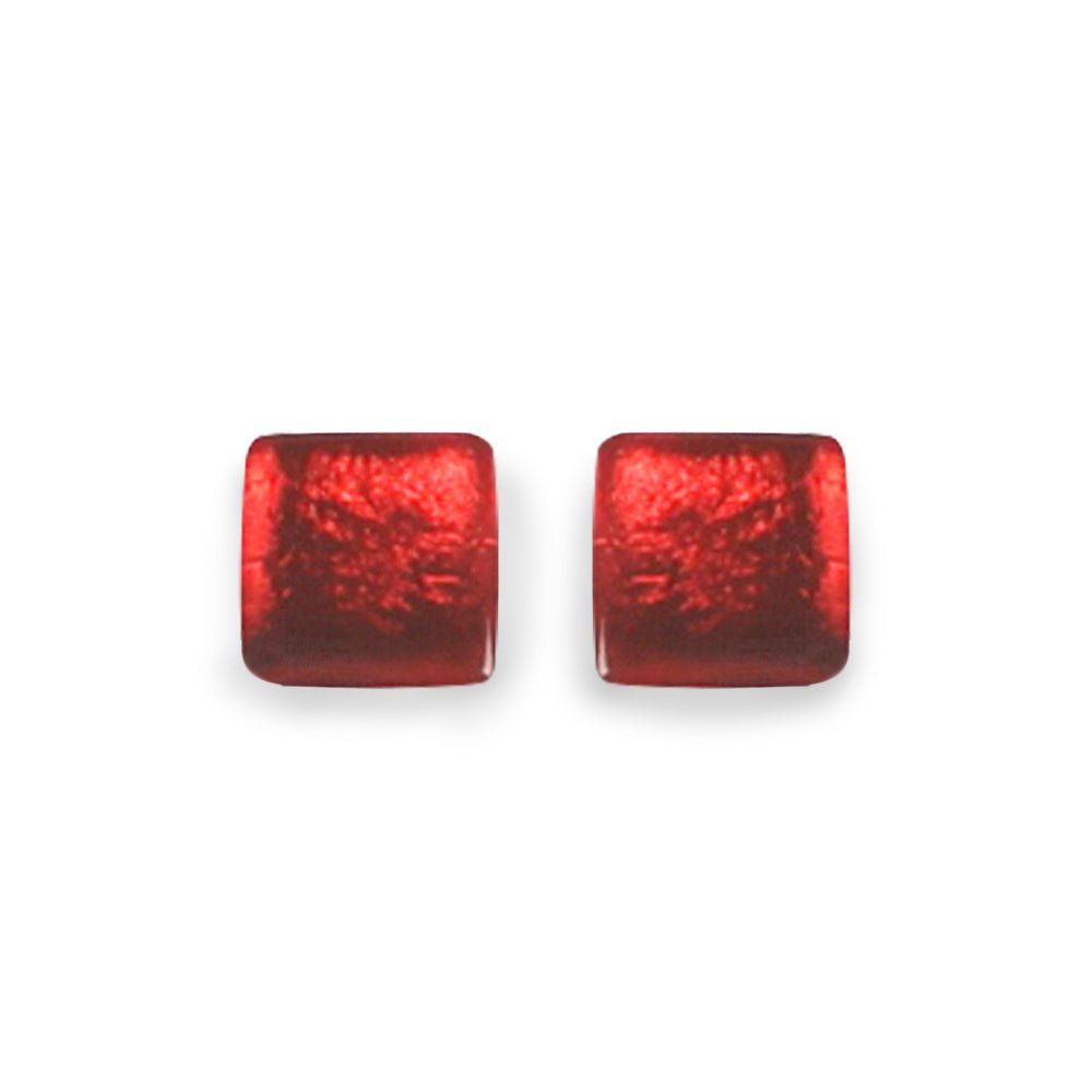 Chilli Square Buttons Stud Earrings | The Jewellery Stop