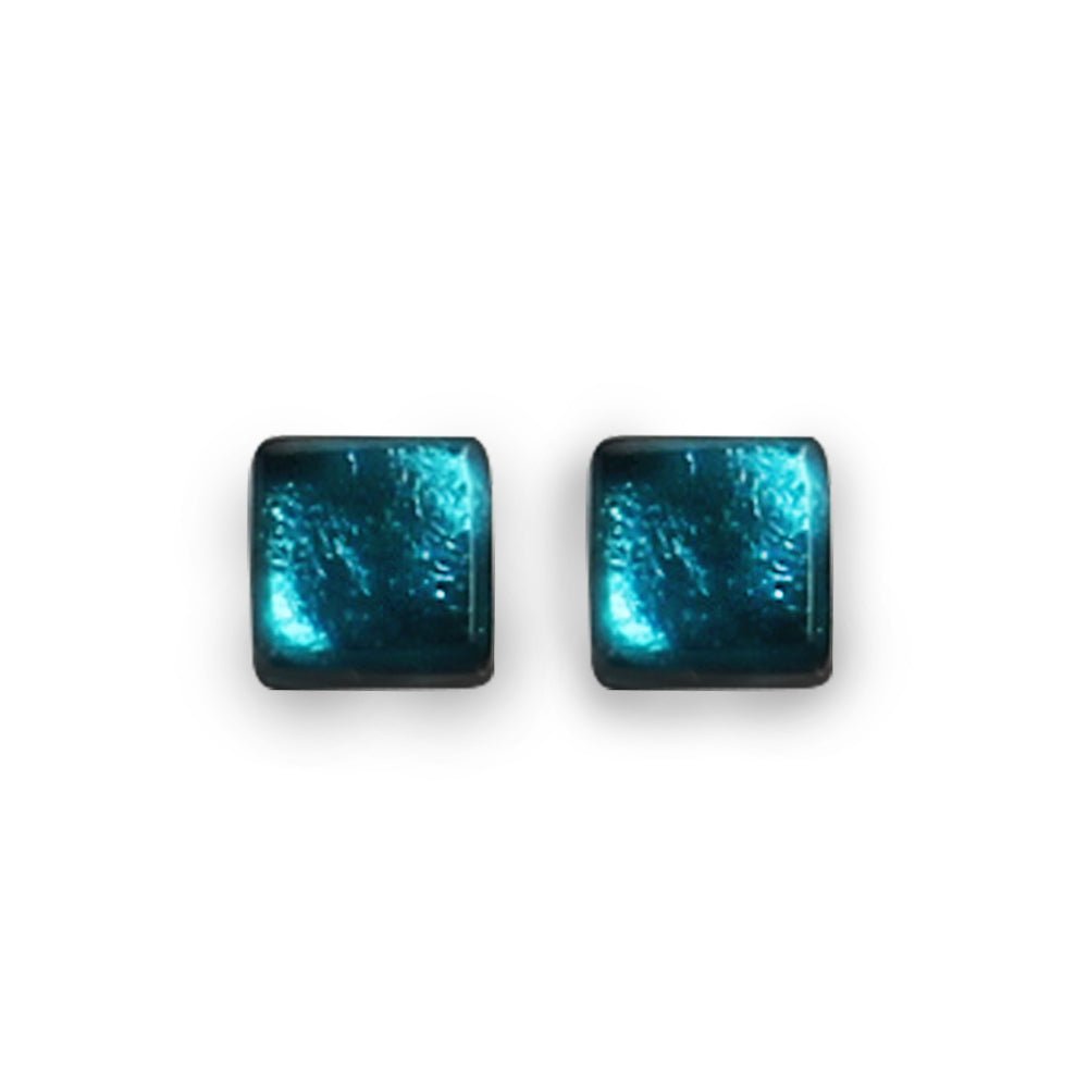 Jade Square Buttons Stud Earrings | The Jewellery Stop