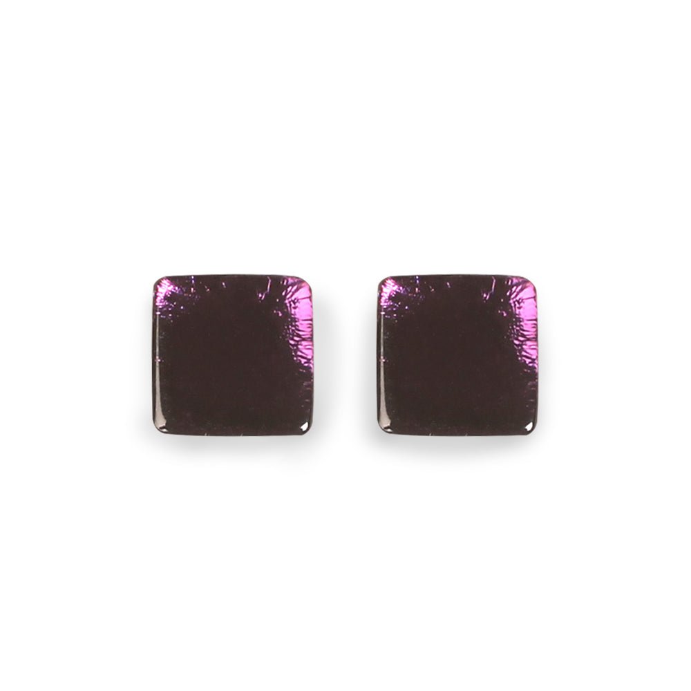 Kingfisher Square Buttons Stud Earrings | The Jewellery Stop